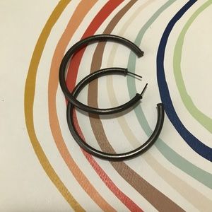 Sheila Fajl Gunmetal Large Hoops